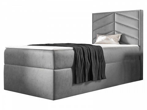 ST7 boxspring ágyneműtartós kárpitozott bonellrugós matracos ágy 70x200, jobbos