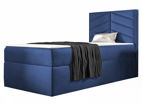 ST7 boxspring ágyneműtartós kárpitozott bonellrugós matracos ágy 80x200, jobbos