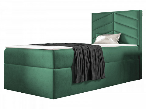 ST7 boxspring ágyneműtartós kárpitozott bonellrugós matracos ágy 90x200, jobbos