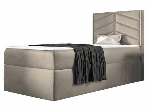 ST7 boxspring ágyneműtartós kárpitozott bonellrugós matracos ágy 100x200, jobbos