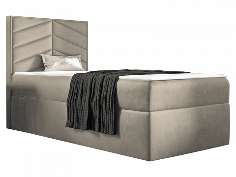 ST7 boxspring ágyneműtartós kárpitozott bonellrugós matracos ágy 100x200, balos