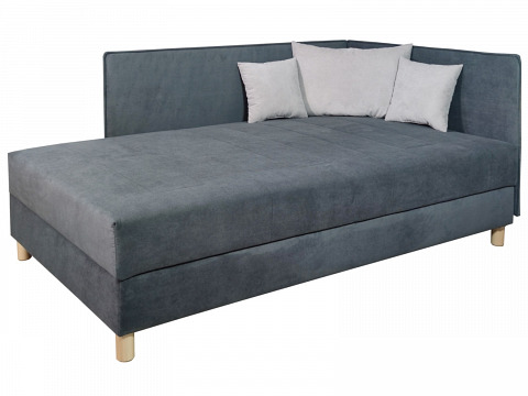 Triest ágyneműtartós relax bonellrugós heverő 120x200 szürke, jobbos
