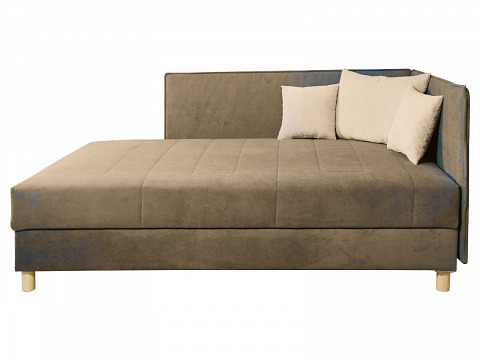 Triest ágyneműtartós relax bonellrugós heverő 120x200 barna, jobbos