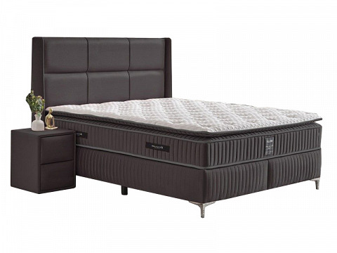 Bella ágyneműtartós kárpitozott boxspring franciaágy, 180x200