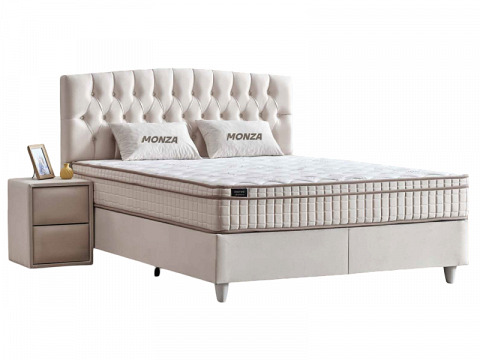 Monza ágyneműtartós kárpitozott boxspring franciaágy, 160x200