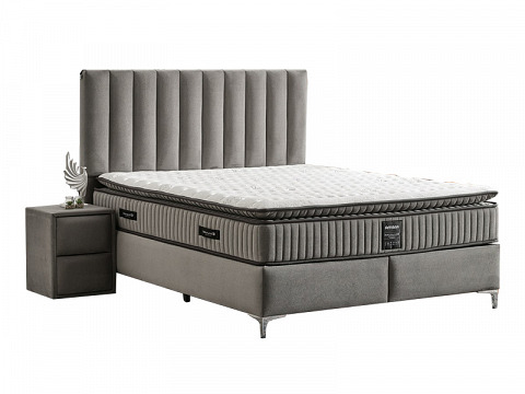 Parma ágyneműtartós kárpitozott boxspring franciaágy, 180x200