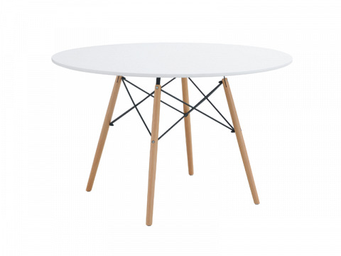 Demin étkezőasztal 120 cm, fehér - bükk
