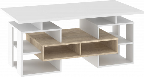 Rio dohányzóasztal W - Endgrain tölgy - Fehér