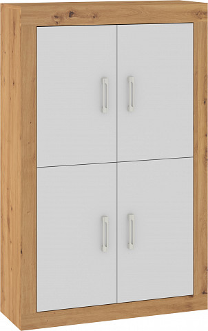 Verin könyvespolc 4D 4 ajtó - Artisan tölgy - Fehér
