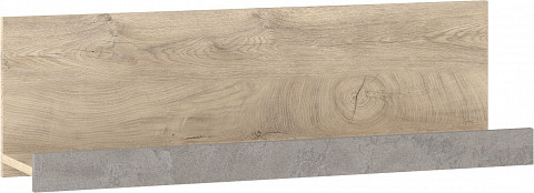 Viki kicsi fali polc - Endgrain tölgy - Beton szürke