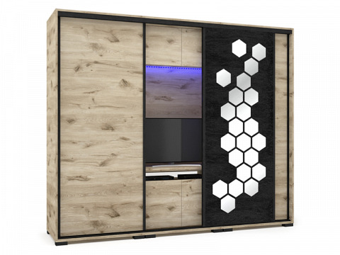 Honey TV-s tolóajtós gardróbszekrény 239 cm