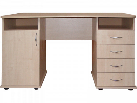 Flat 1 ajtós 4 fiókos íróasztal 140 cm, balos