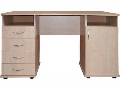 Flat 1 ajtós 4 fiókos íróasztal 140 cm, jobbos