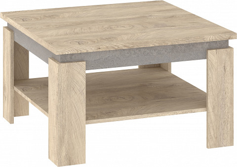 Alfa dohányzóasztal - Endgrain tölgy - Beton szürke