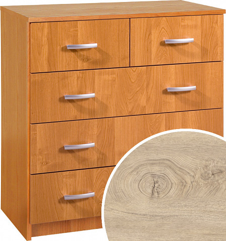 Komód 5 fiók K-8045S - Endgrain tölgy