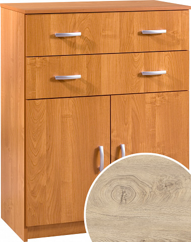 Komód 2 ajtó 2 fiók K-8052S2D - Endgrain tölgy