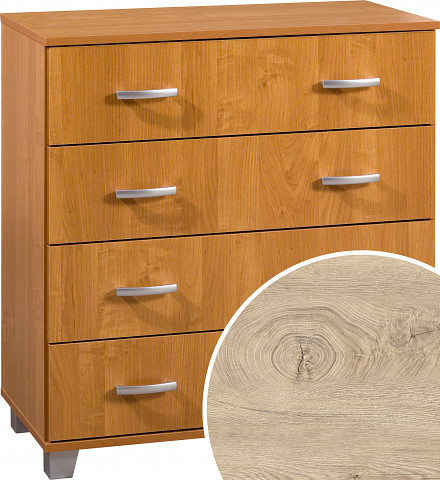 Komód 4 fiók KN-8044S - Endgrain tölgy