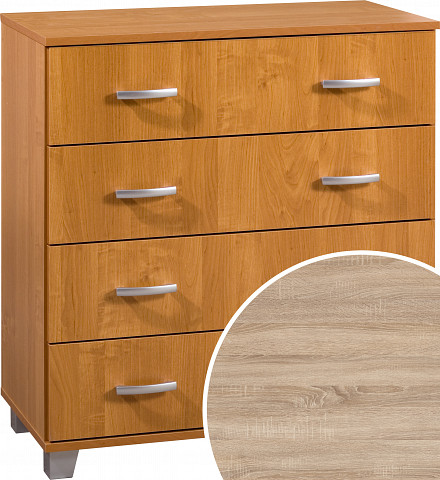 Komód 4 fiók KN-8044S - Világos Sonoma tölgy