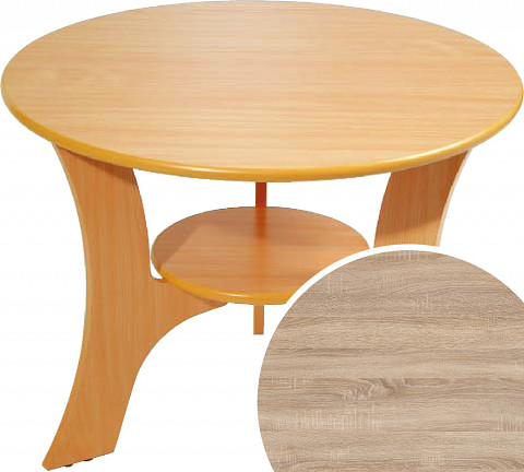 Ring 2D dohányzóasztal - Világos Sonoma tölgy